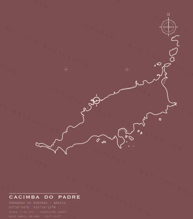 Cacimba do Padre chart, the full artwork printed on the back