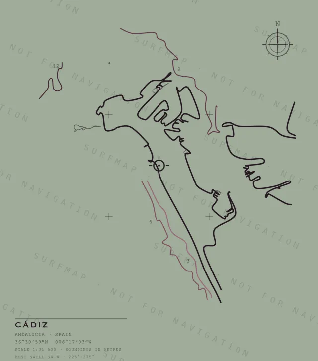Cádiz chart, the full artwork printed on the back