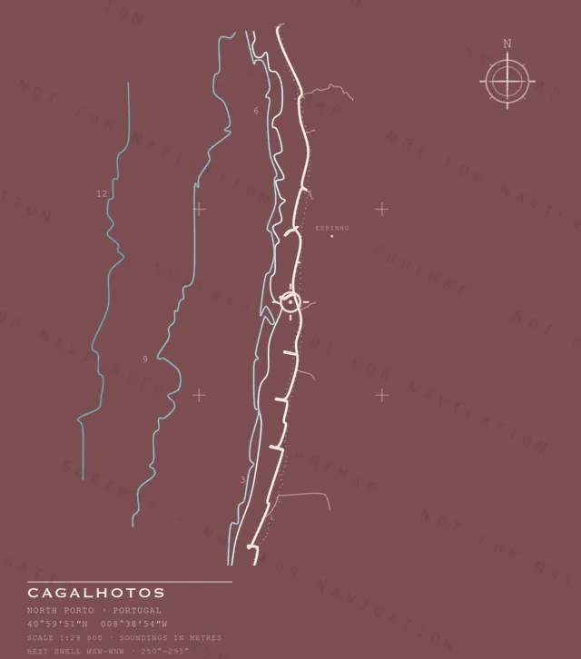 Cagalhotos chart, the full artwork printed on the back