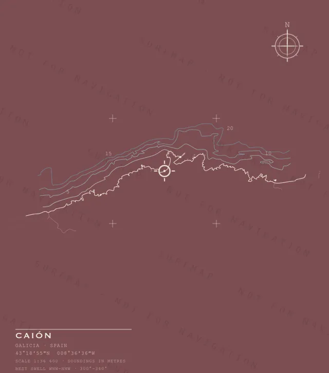 Caión chart, the full artwork printed on the back