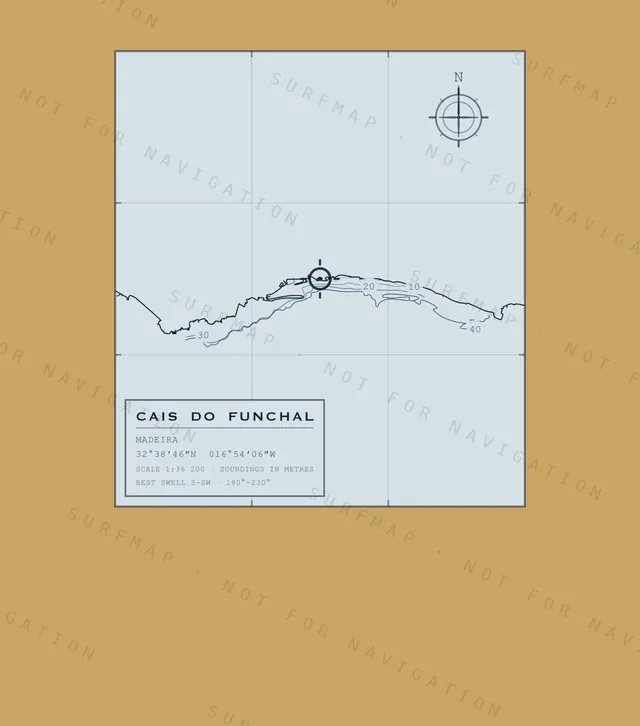 Cais do Funchal chart, the full artwork printed on the back