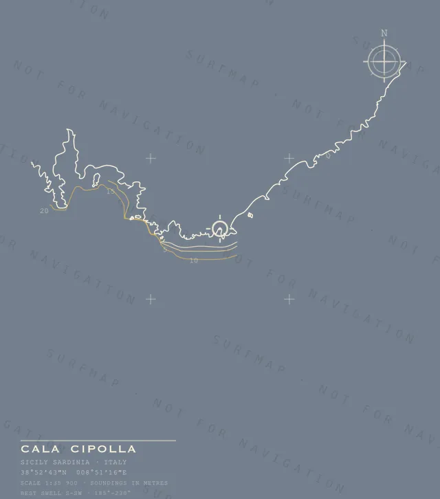 Cala Cipolla chart, the full artwork printed on the back