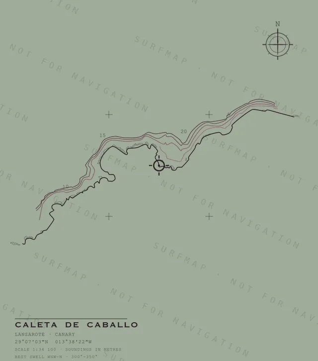 Caleta de Caballo chart, the full artwork printed on the back