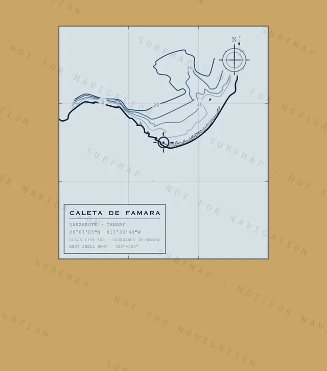 Caleta de Famara chart, the full artwork printed on the back