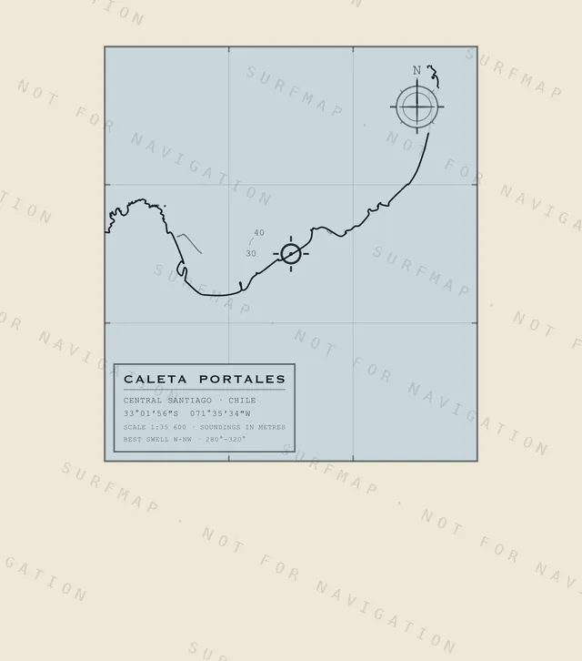 Caleta Portales chart, the full artwork printed on the back