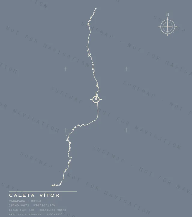 Caleta Vítor chart, the full artwork printed on the back
