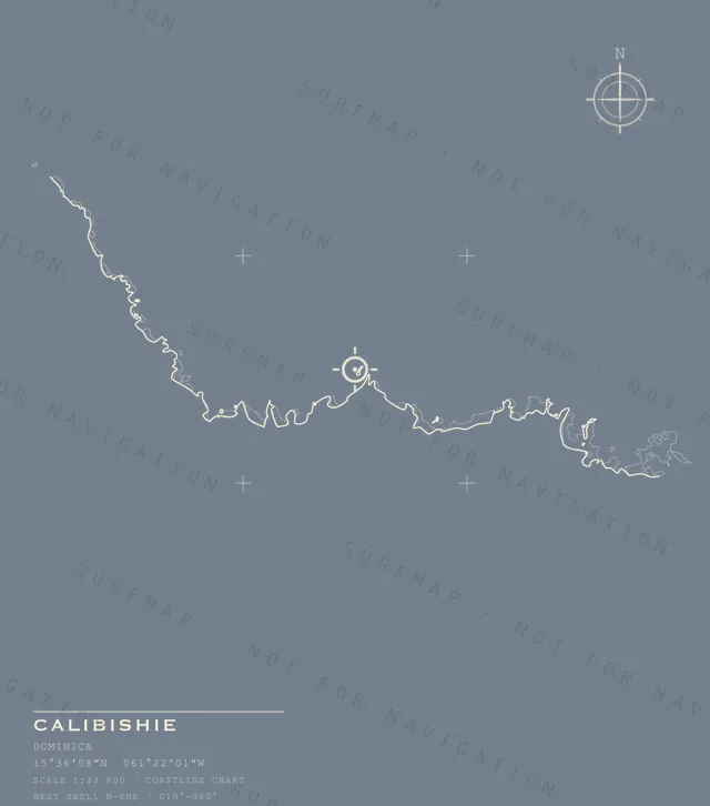 Calibishie chart, the full artwork printed on the back