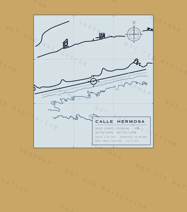Calle Hermosa chart, the full artwork printed on the back