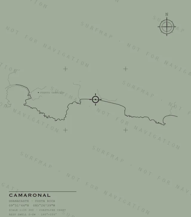 Camaronal chart, the full artwork printed on the back