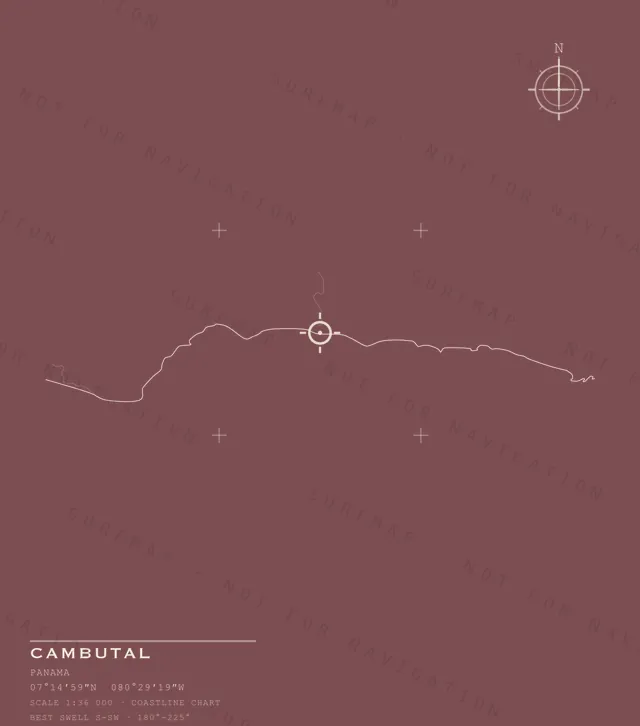 Cambutal chart, the full artwork printed on the back