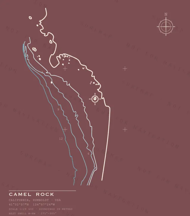 Camel Rock chart, the full artwork printed on the back