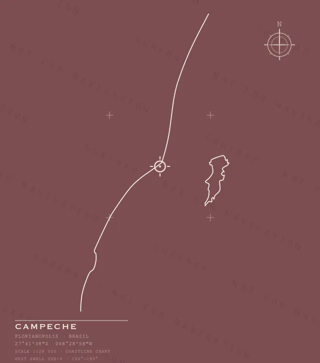 Campeche chart, the full artwork printed on the back