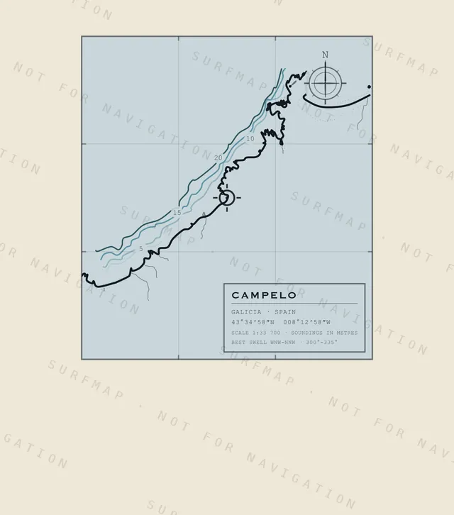 Campelo chart, the full artwork printed on the back