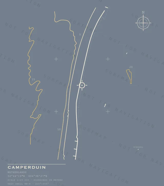 Camperduin chart, the full artwork printed on the back