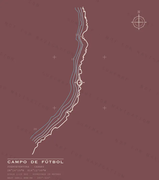 Campo de Fútbol chart, the full artwork printed on the back