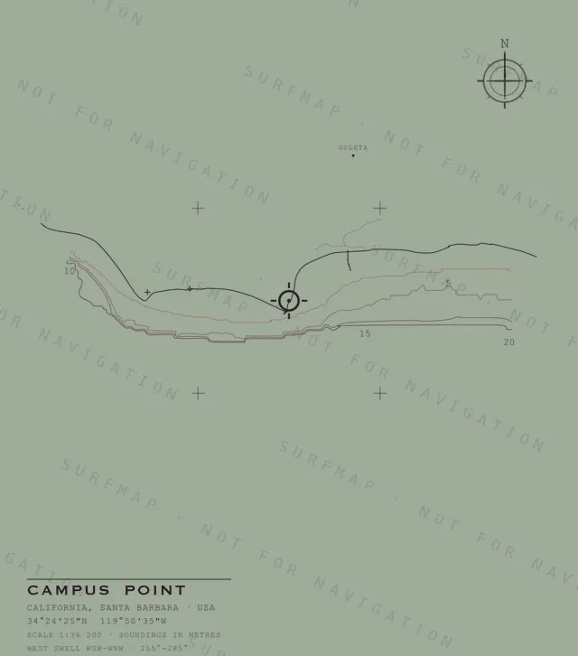 Campus Point chart, the full artwork printed on the back