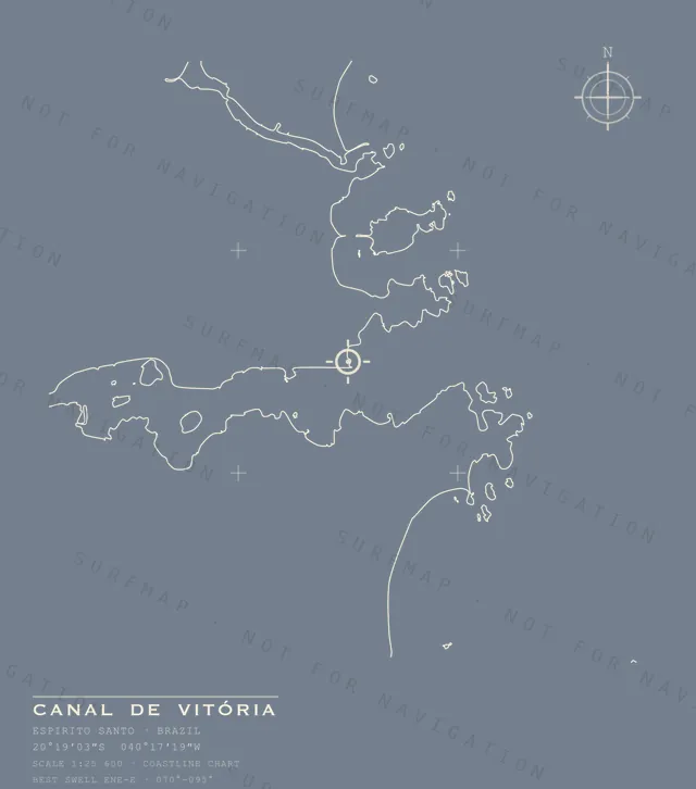 Canal de Vitória chart, the full artwork printed on the back