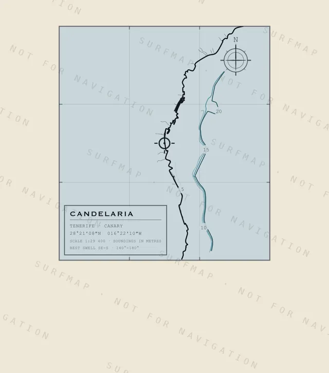 Candelaria chart, the full artwork printed on the back