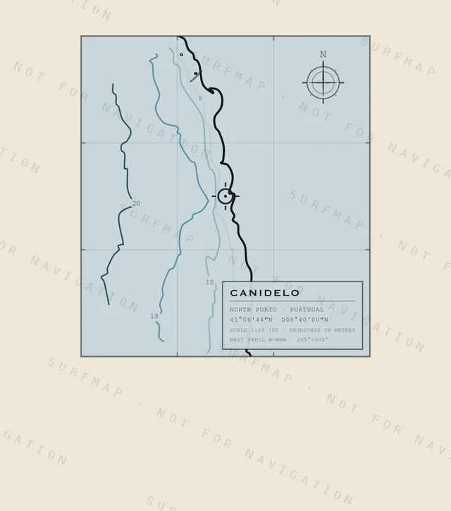 Canidelo chart, the full artwork printed on the back