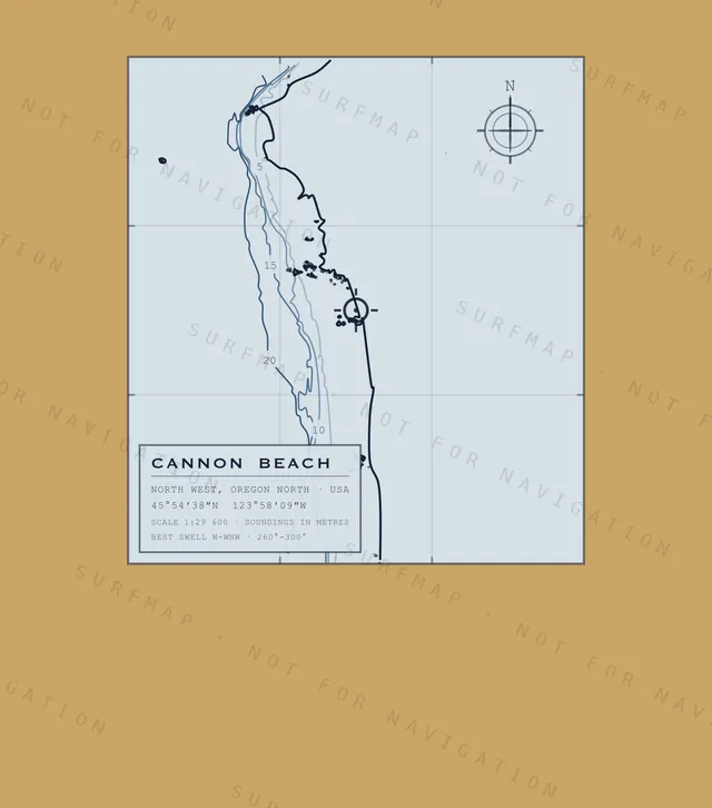 Cannon Beach chart, the full artwork printed on the back