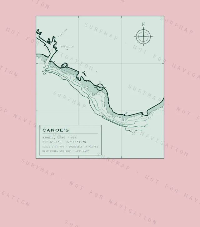 Canoe's chart, the full artwork printed on the back