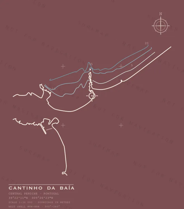 Cantinho da Baía chart, the full artwork printed on the back
