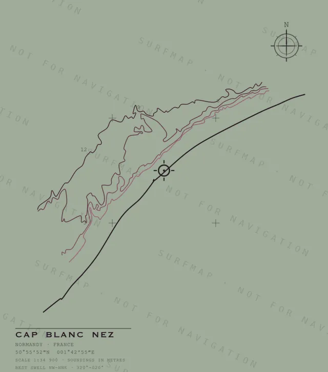 Cap Blanc Nez chart, the full artwork printed on the back