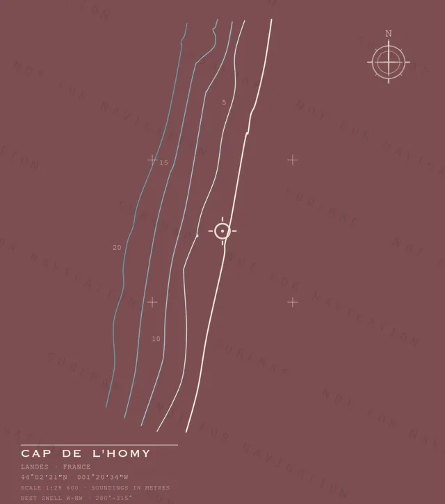 Cap de l'Homy chart, the full artwork printed on the back