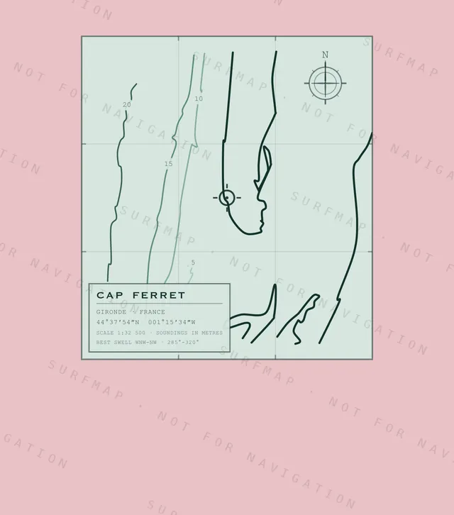 Cap Ferret chart, the full artwork printed on the back