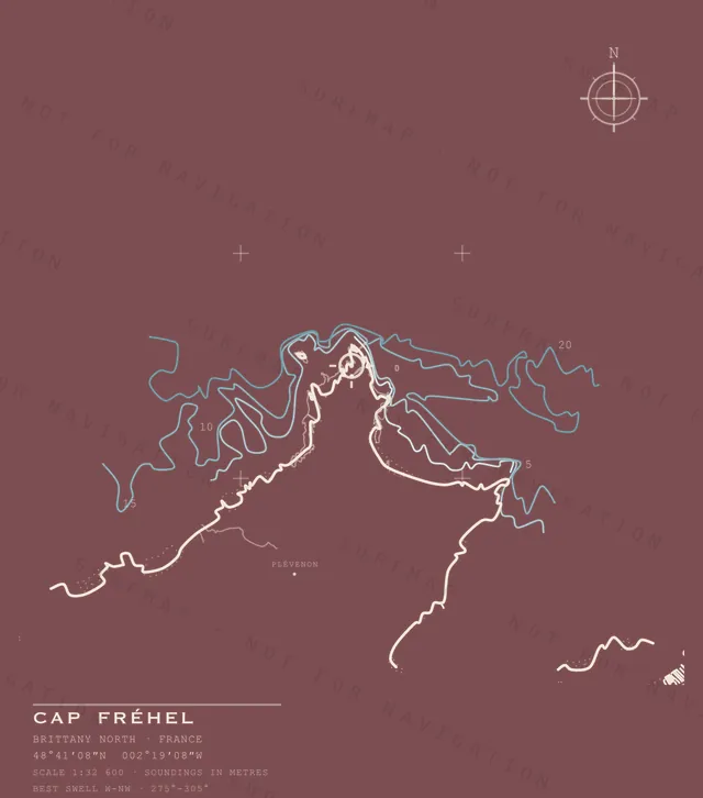 Cap Fréhel chart, the full artwork printed on the back