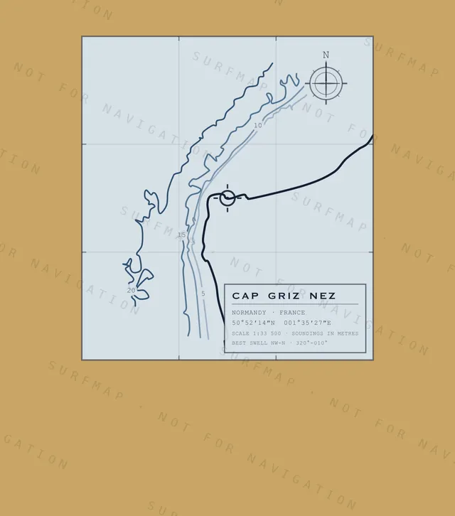 Cap Griz Nez chart, the full artwork printed on the back