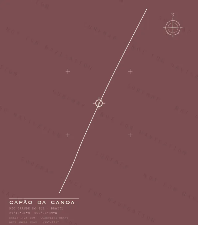 Capão da Canoa chart, the full artwork printed on the back