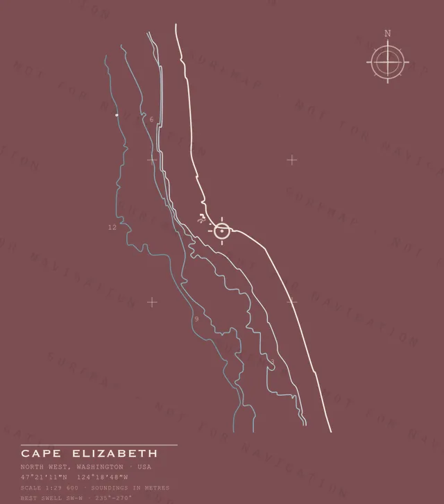 Cape Elizabeth chart, the full artwork printed on the back