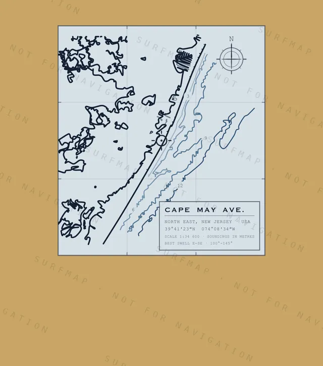 Cape May Ave. chart, the full artwork printed on the back