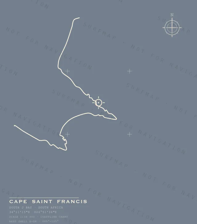 Cape Saint Francis chart, the full artwork printed on the back
