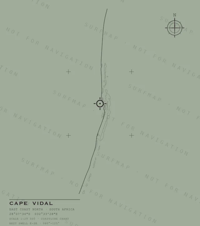 Cape Vidal chart, the full artwork printed on the back