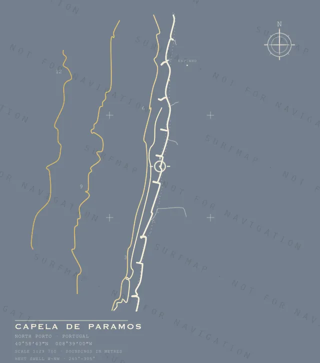 Capela de Paramos chart, the full artwork printed on the back