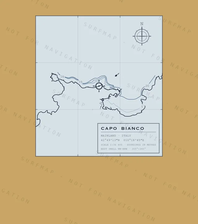 Capo Bianco chart, the full artwork printed on the back