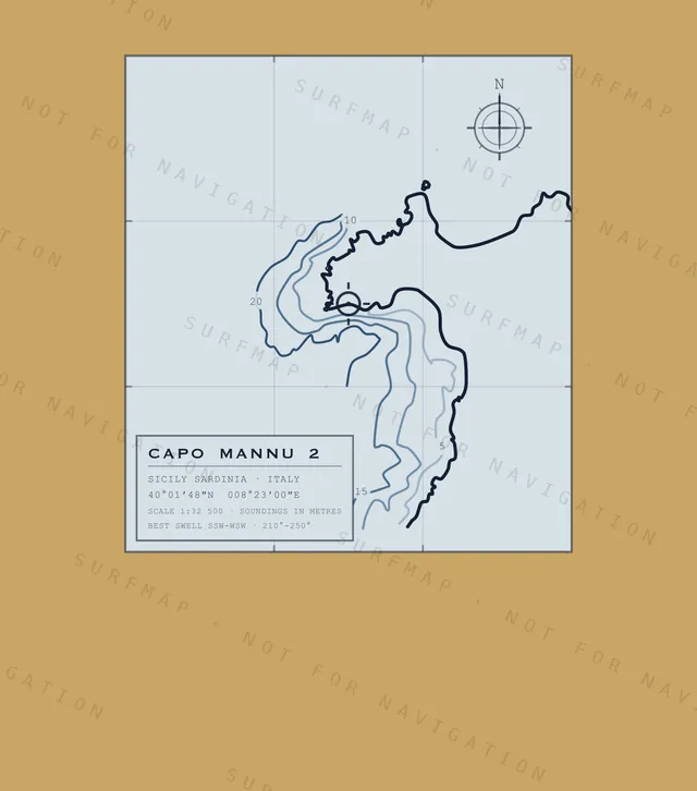 Capo Mannu 2 chart, the full artwork printed on the back
