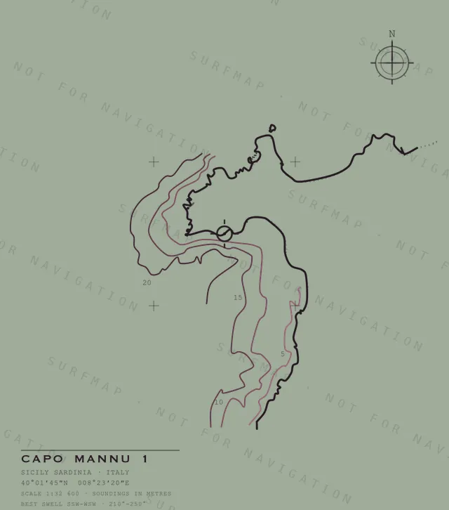 Capo Mannu 1 chart, the full artwork printed on the back