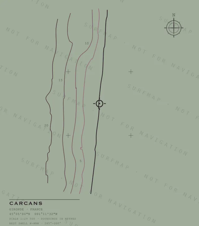 Carcans chart, the full artwork printed on the back