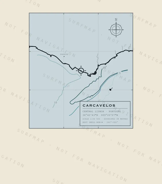 Carcavelos chart, the full artwork printed on the back