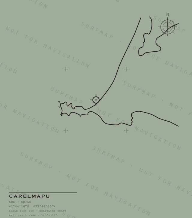 Carelmapu chart, the full artwork printed on the back