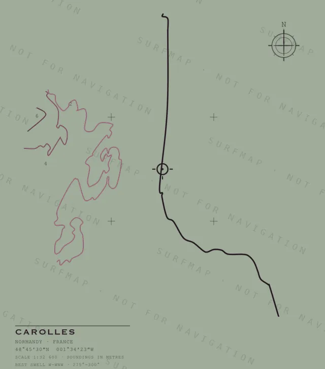 Carolles chart, the full artwork printed on the back