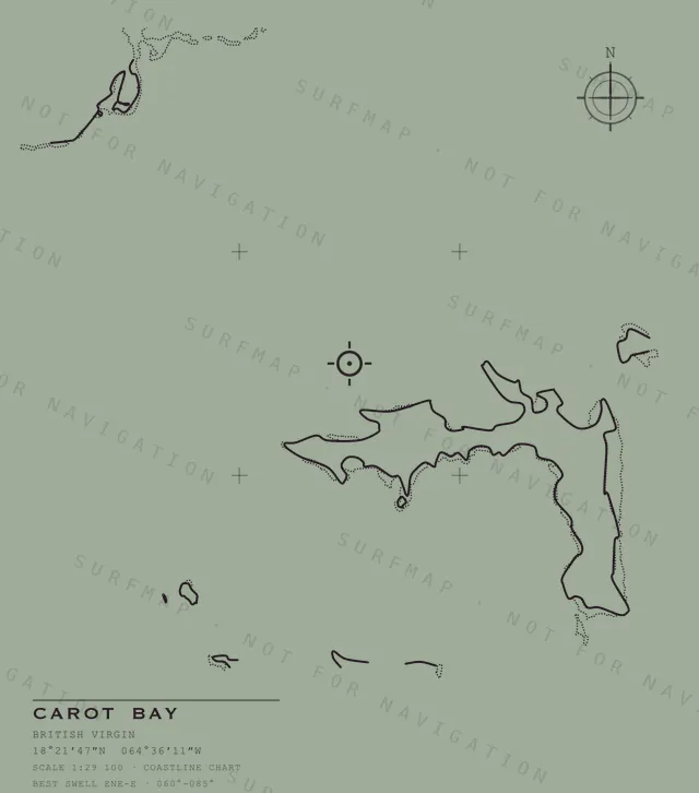 Carot Bay chart, the full artwork printed on the back