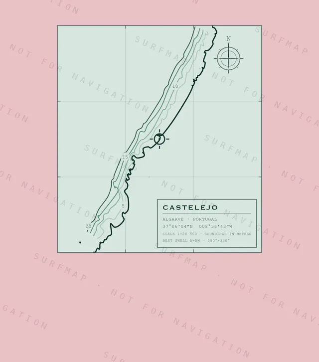 Castelejo chart, the full artwork printed on the back