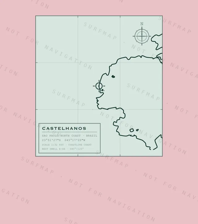 Castelhanos chart, the full artwork printed on the back