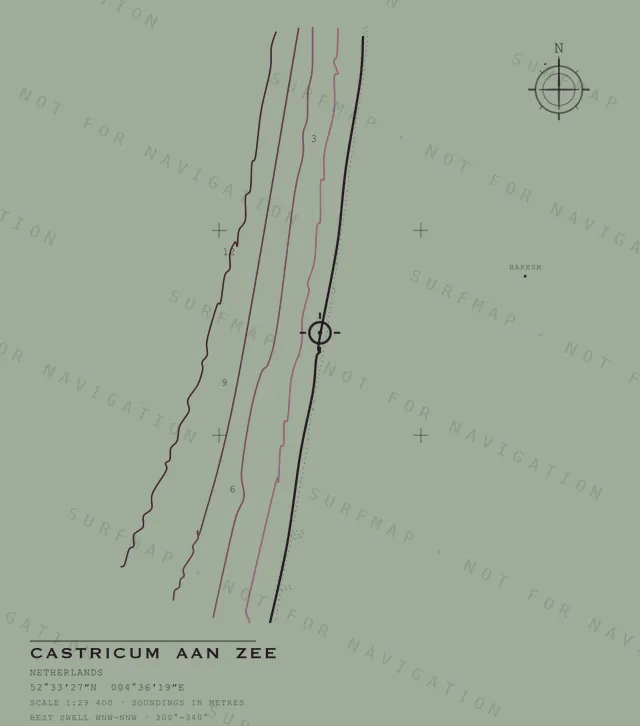 Castricum Aan Zee chart, the full artwork printed on the back