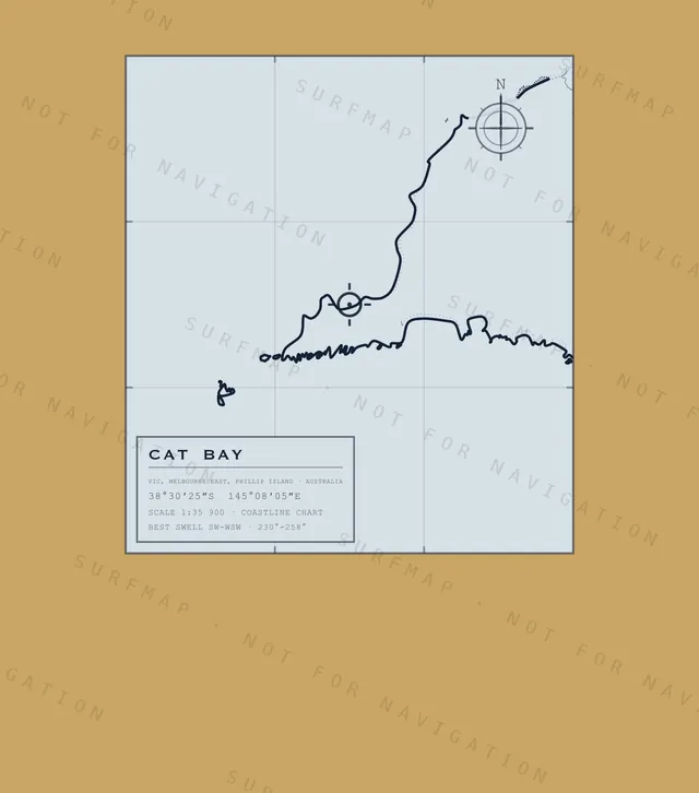 Cat Bay chart, the full artwork printed on the back