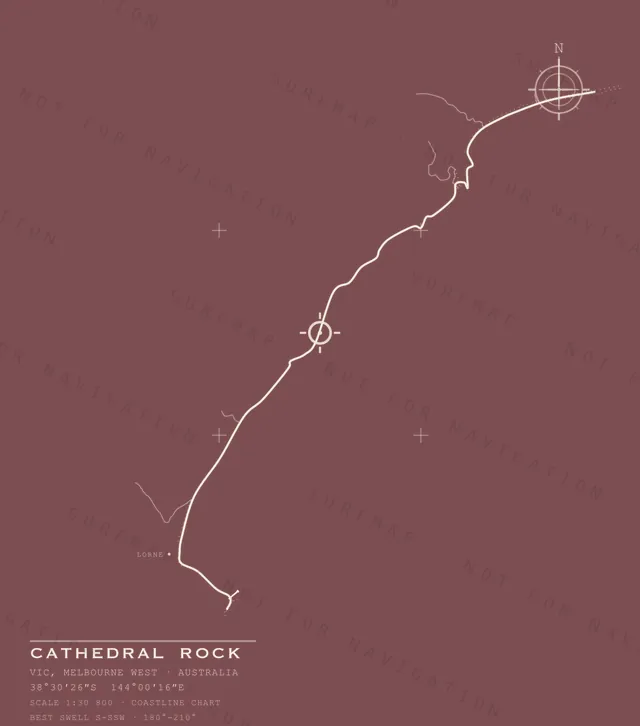 Cathedral Rock chart, the full artwork printed on the back